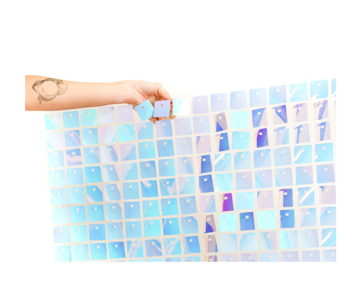 Blue Iridescent Shimmer Backdrop Wall