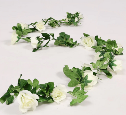 White Rose Vine Garland