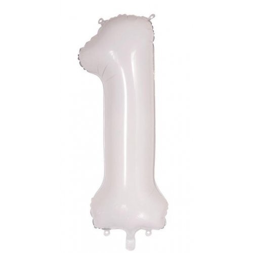 White Helium Number Balloon