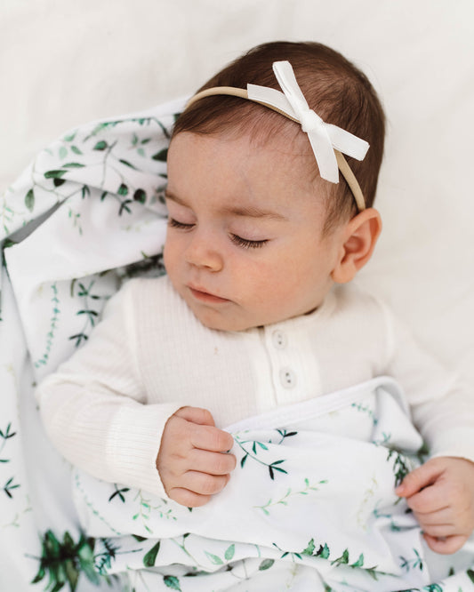 White Velvet Bow