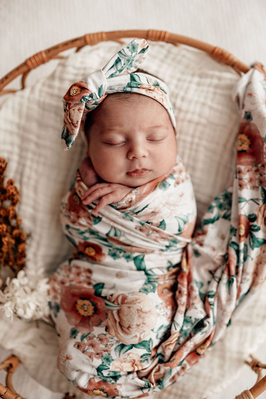 Florence Jersey Wrap and Topknot Set
